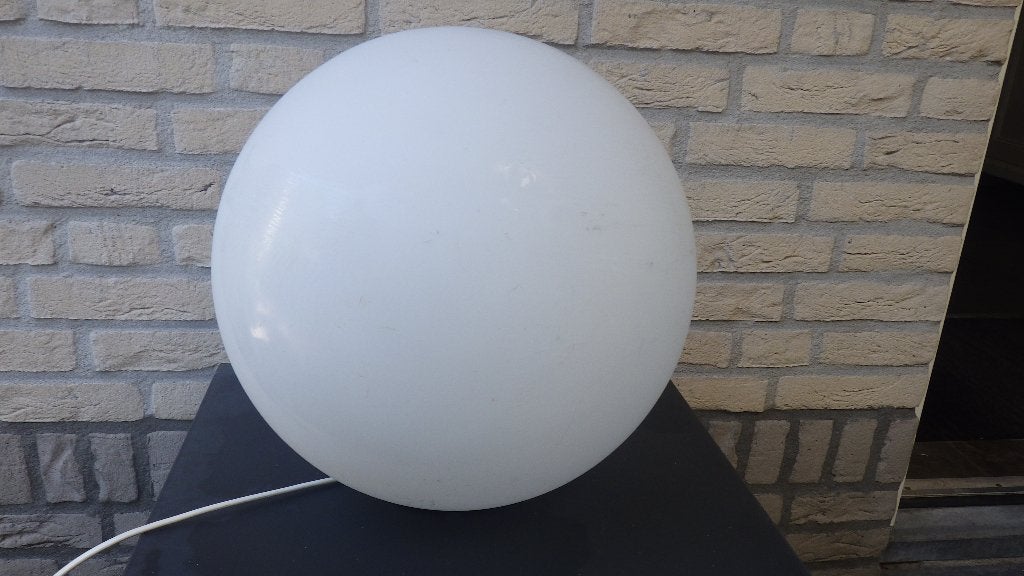 mooie grote 'bol-vloerlamp', Gebruikt, Glas, Minder dan 100 cm, E27 (groot)