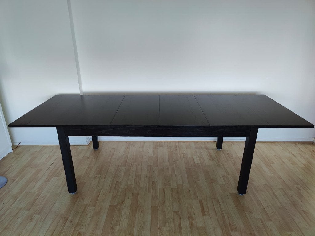 Ikea Bjursta eettafel uitschuifbaar 175x260 bruin/zwart, Huis en Inrichting, Tafels | Eettafels, Ophalen, Gebruikt, 200 cm of meer