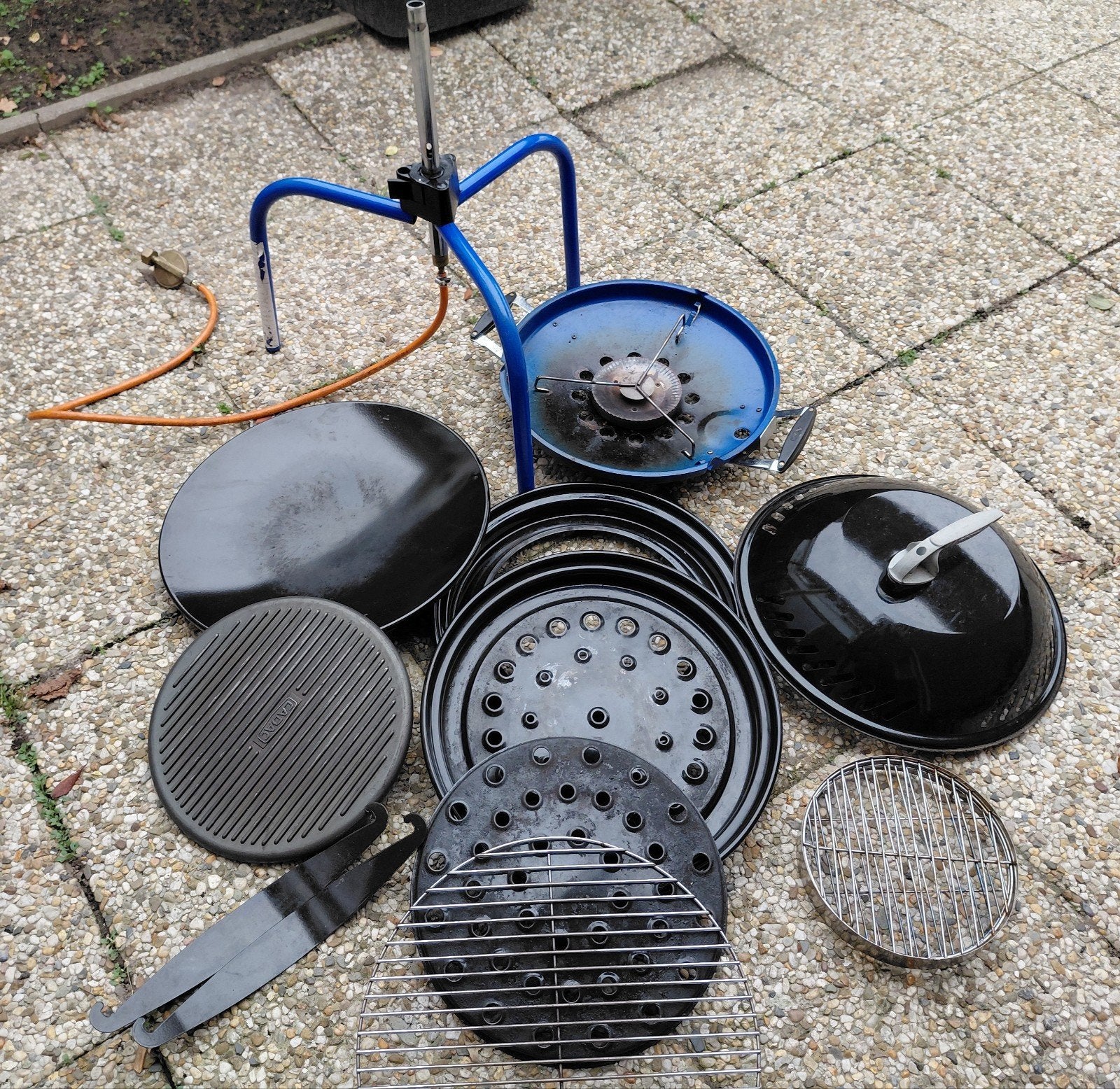 Skottelbraai met onderdelen, Ophalen, Gebruikt