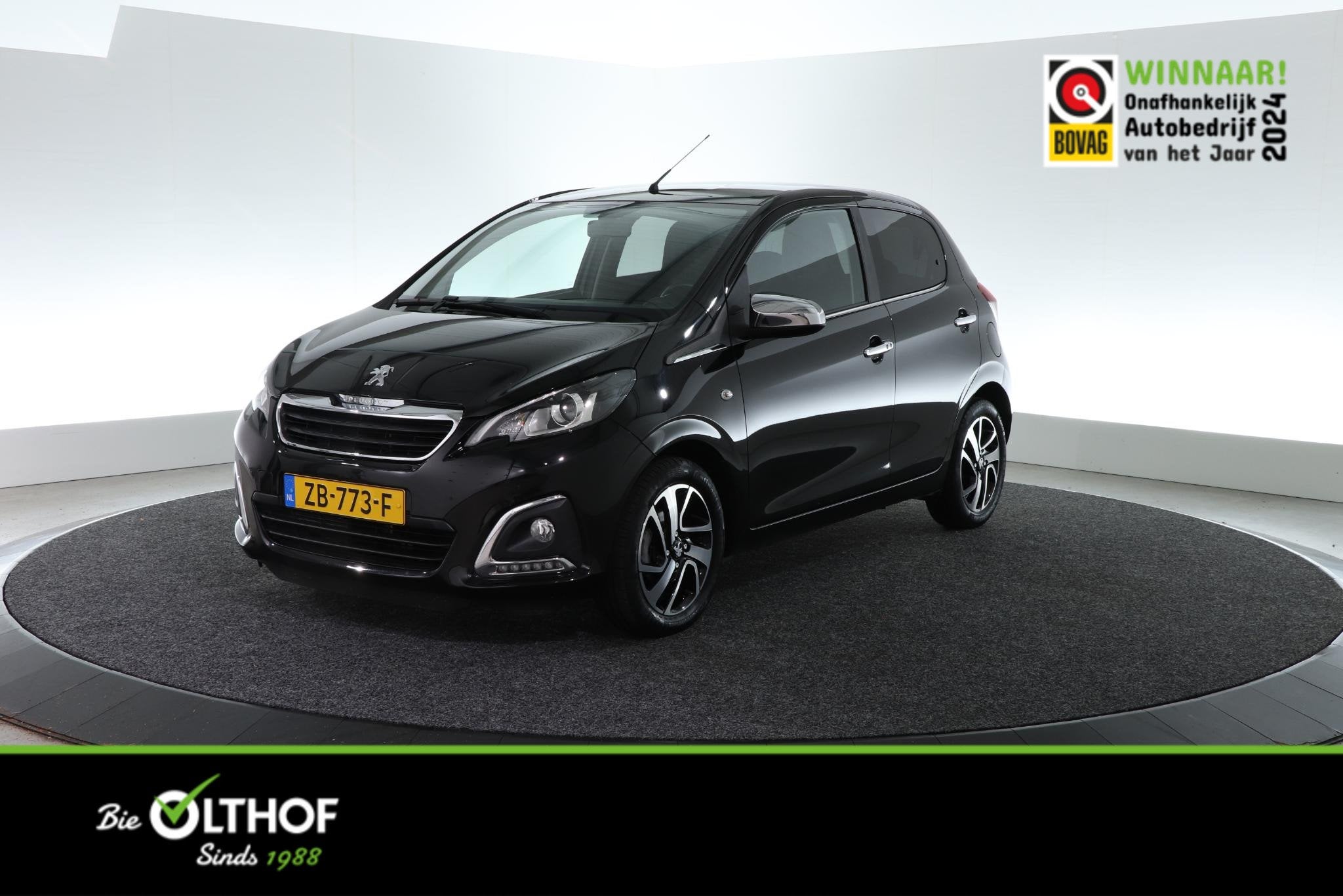 Peugeot 108 1.0 e-VTi Blue Lease Executive | CAMERA |, Stof, Gebruikt, 4 stoelen, Zwart
