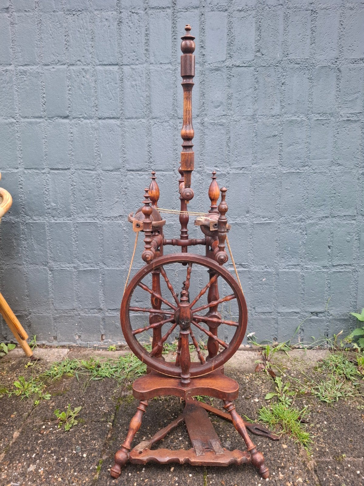 Antiek Spinnewiel - Decoratief Houten Handwerk, Ophalen