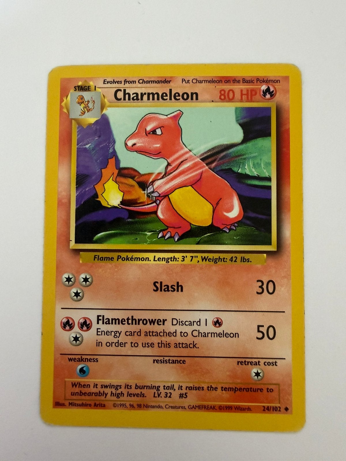 Pokémon Charmeleon Base Set 2 24/102 Engels – Origineel, Ophalen, Zo goed als nieuw
