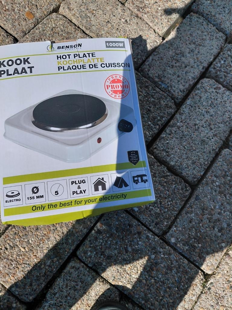 Benson kookplaat 1000W caravan en camping, Ophalen of Verzenden, Vrijstaand, Elektrisch, 3 kookzones of minder
