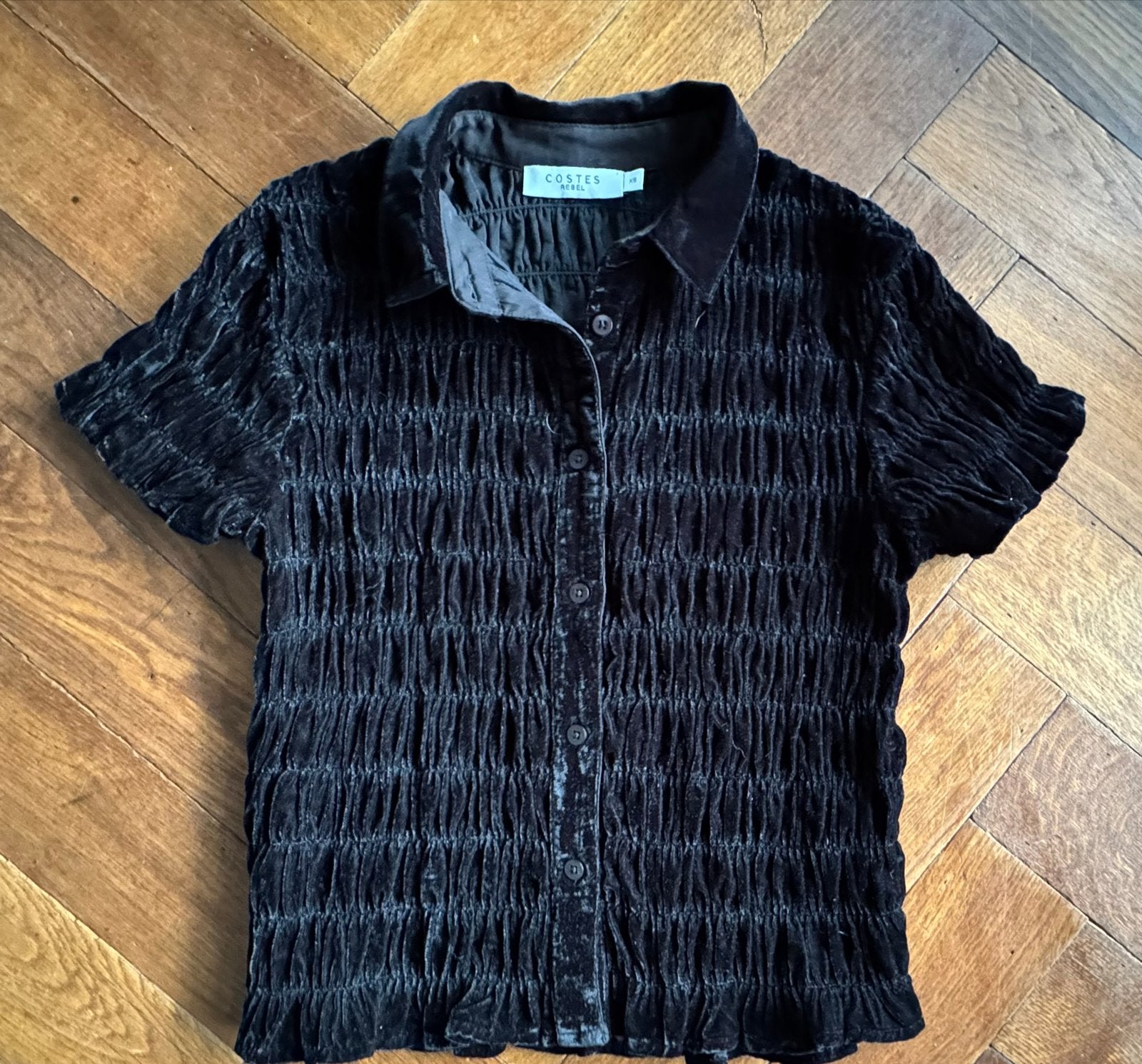 Costes Rebel zwart fluwelen top met korte mouwen, Kleding | Dames, Zwart, Ophalen of Verzenden, Zo goed als nieuw, Korte mouw
