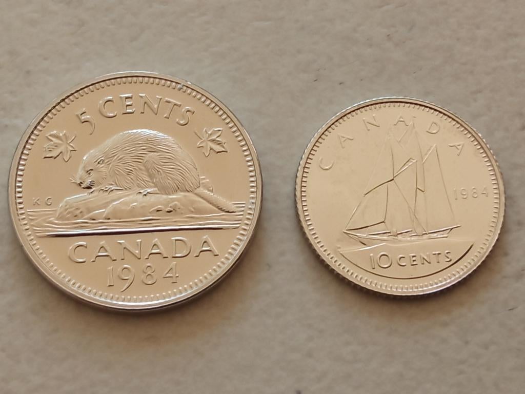 Canada 5 en 10 cent 1984., Ophalen of Verzenden, Noord-Amerika, Setje