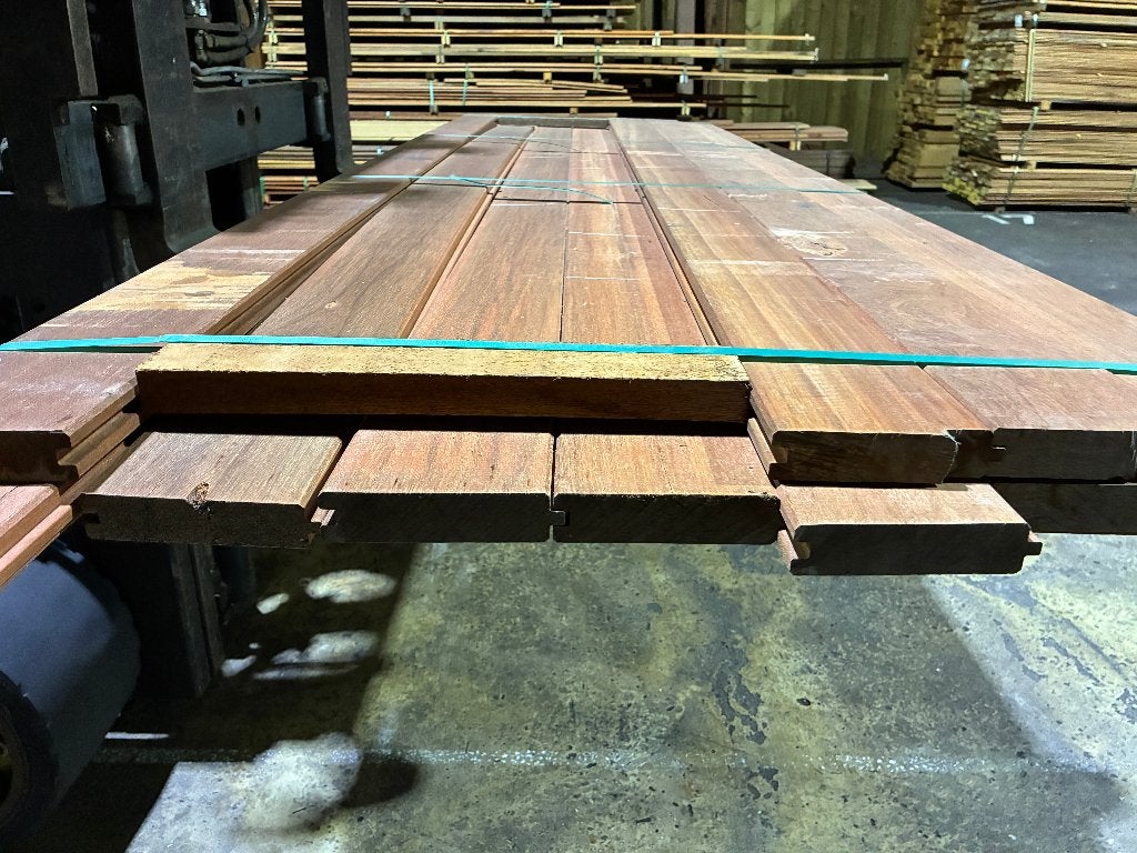 vlonderplanken-damwand-Hardhout-Massaranduba-32x132 mm, Ophalen, Nieuw, Hout