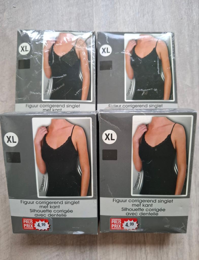 4x naadloos corrigerend hemd - zwart - XL, Kleding | Dames, Ophalen of Verzenden, Zwart, Hemd