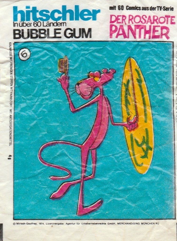 Kauwgomplaatje, Pink Panter, nr 6  (610), Ophalen of Verzenden, Gebruikt