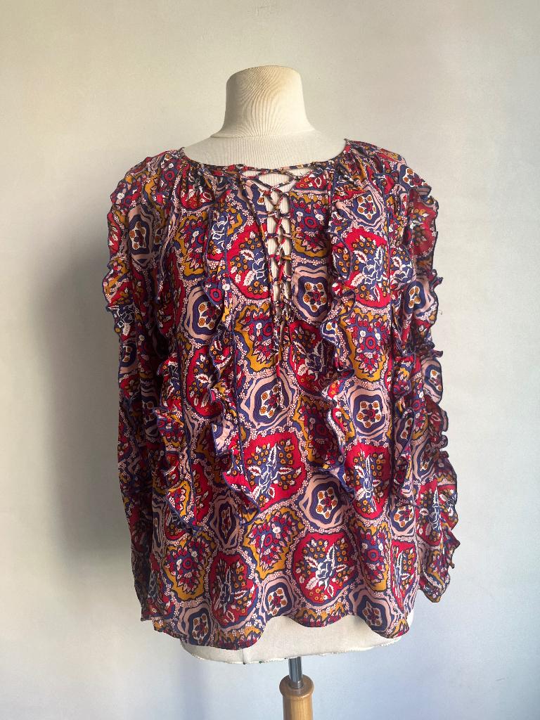 antik batik blouse top maat s 38, Antik batik, Verzenden, Nieuw, Maat 36 (S)