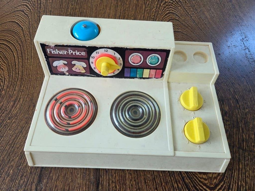 Vintage Fisher-Price Speelgoedfornuisje koken + accessoires, Ophalen of Verzenden, Gebruikt, Speelset