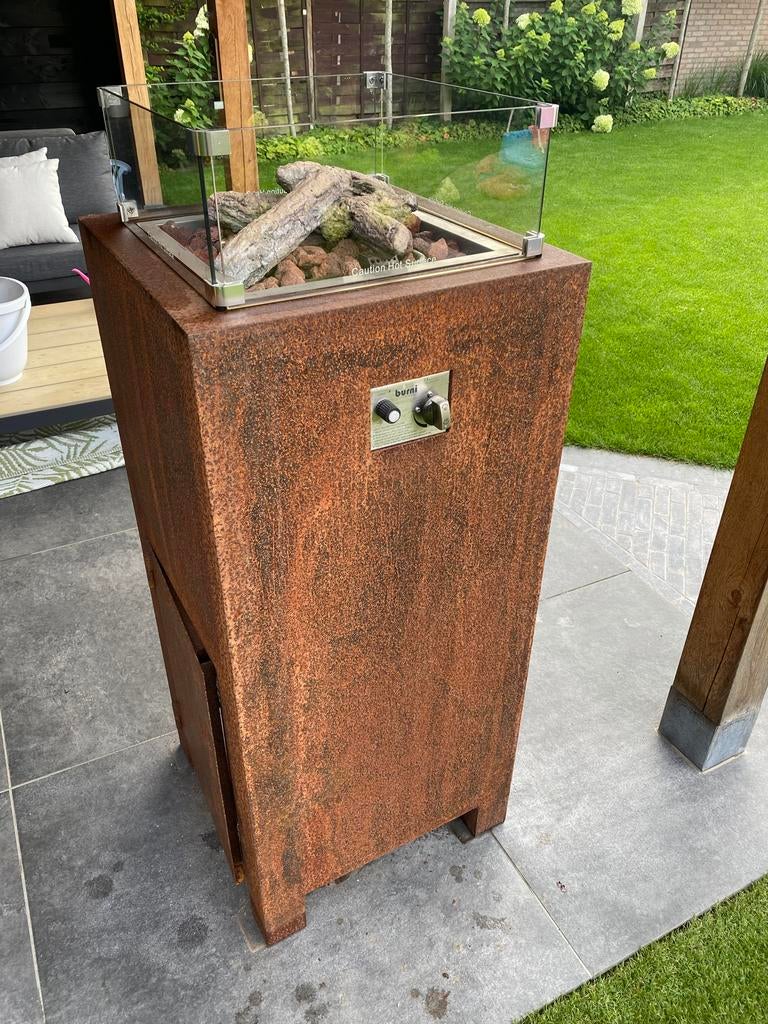 Forno vuurtafel cortenstaal - 120x55x55xm gas, Tuin en Terras, Ophalen, Gebruikt