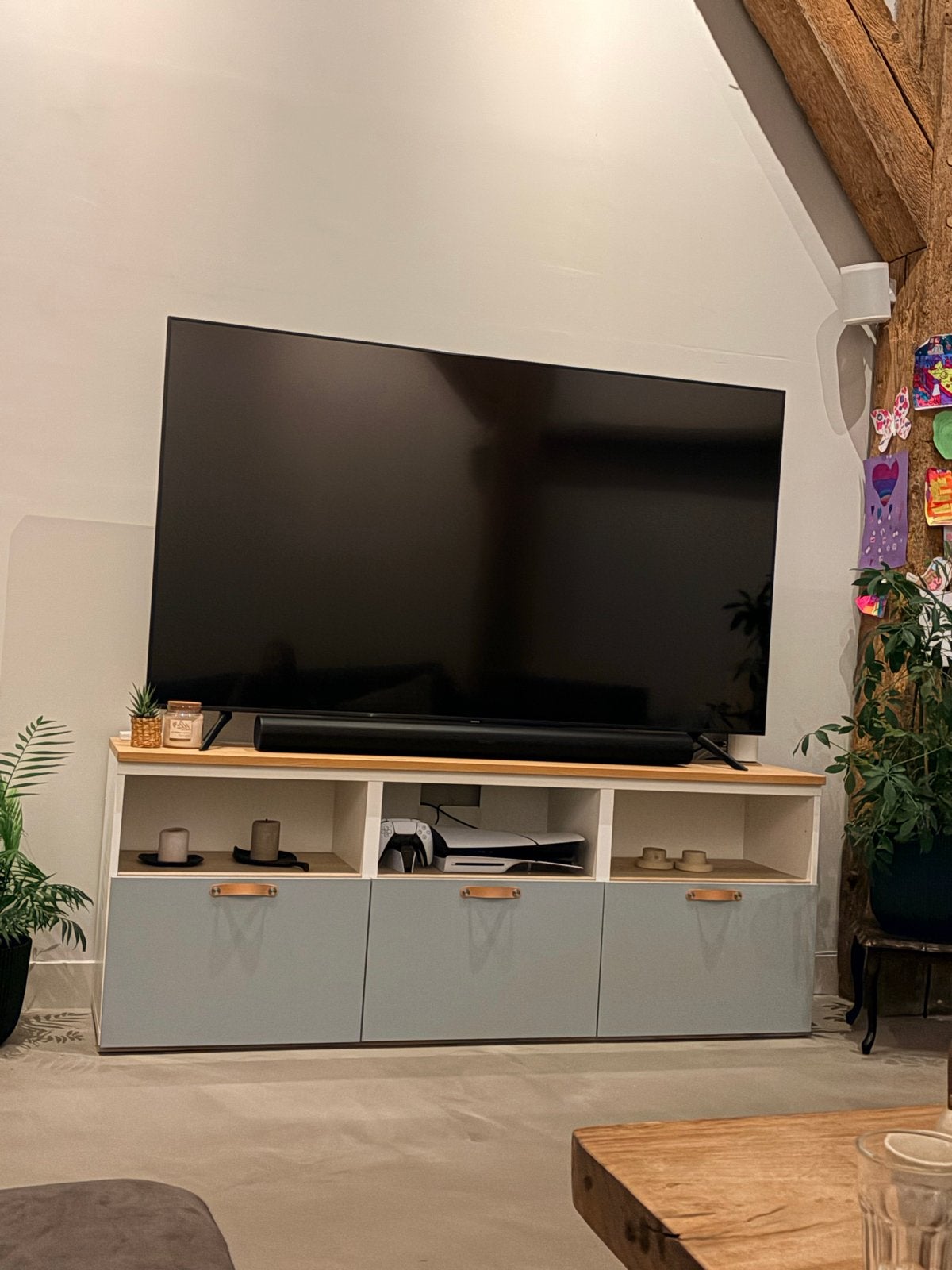 (GRATIS) besta IKEA TV meubel, Ophalen, Gebruikt, 100 tot 150 cm, Eikenhout