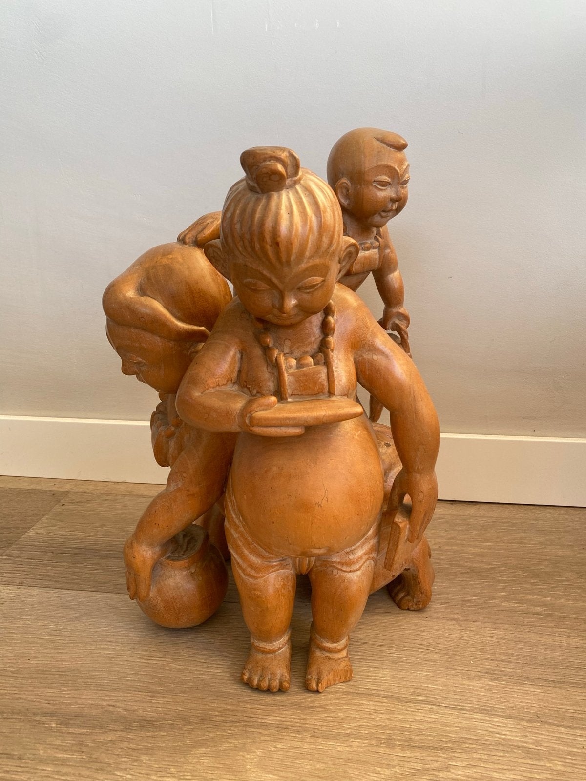 Balinees handgemaakt houtsnijwerk uit de jaren '90, Antiek en Kunst, Ophalen of Verzenden, Handgemaakt, 20 - 50 cm, Hout