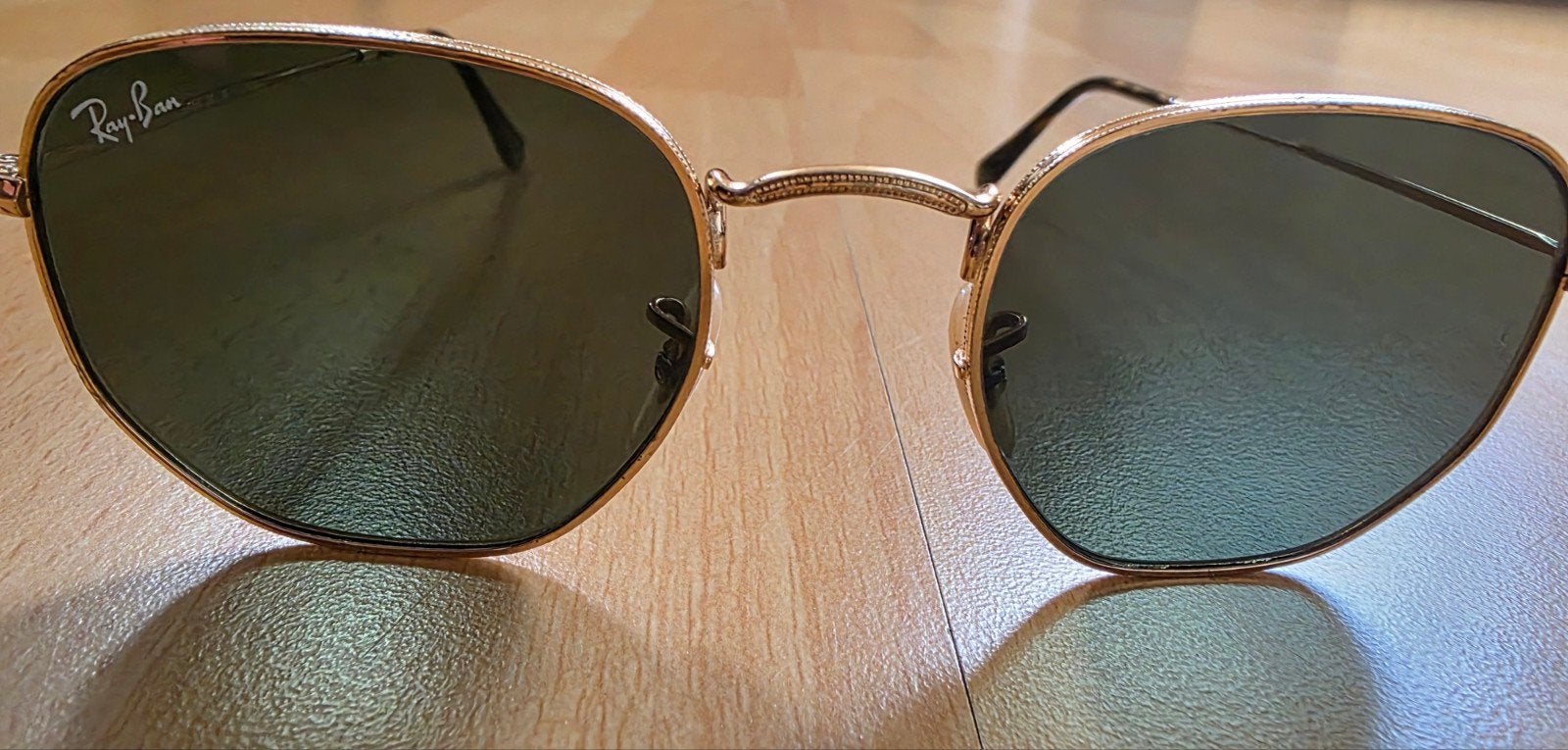 Ray-Ban Zonnebril RB3548-N 001/51 – Origineel – Goud/Groen, Verzenden, Zo goed als nieuw, Groen, Ray-Ban