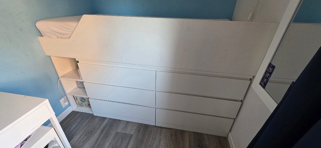 Inbouwbed 190 x 200 cm incl matras, Ophalen, Gebruikt, 90 cm, Eenpersoons