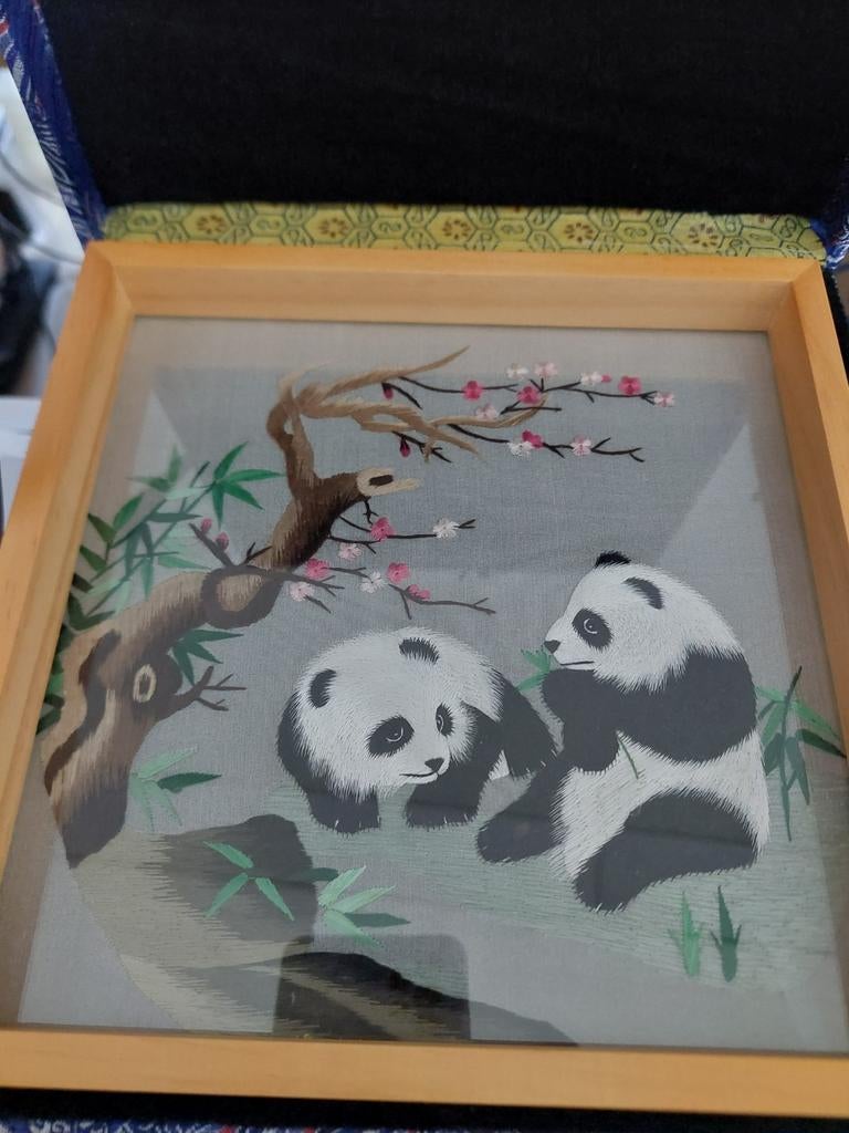 Fotolijst met pandabeer in koffertje, Verzamelen, Ophalen, Zo goed als nieuw, Beeldje of Figuurtje