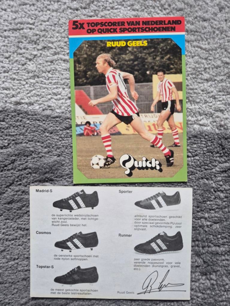 Spelerskaart Ruud Geels - Quick Sportschoenen, Ophalen of Verzenden, Gebruikt, Overige sporten, Spelerskaart