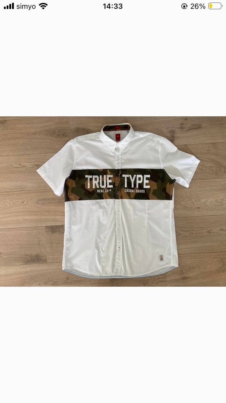 Wit overhemd met camouflage detail, maat XXL, Ophalen of Verzenden, Zo goed als nieuw, Wit