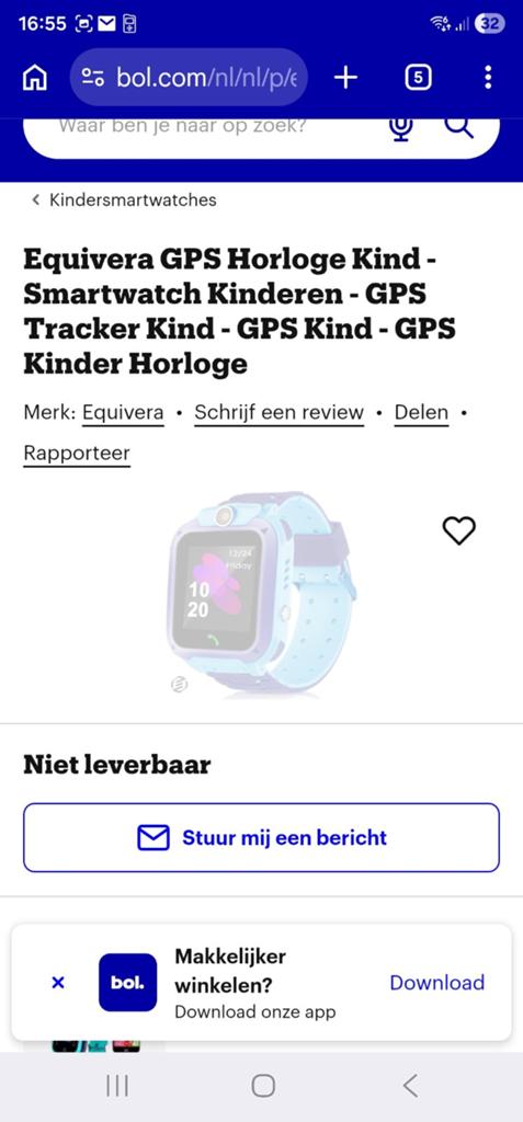 Gps kinderhorloge, Ophalen of Verzenden, Zwart, Jongen of Meisje