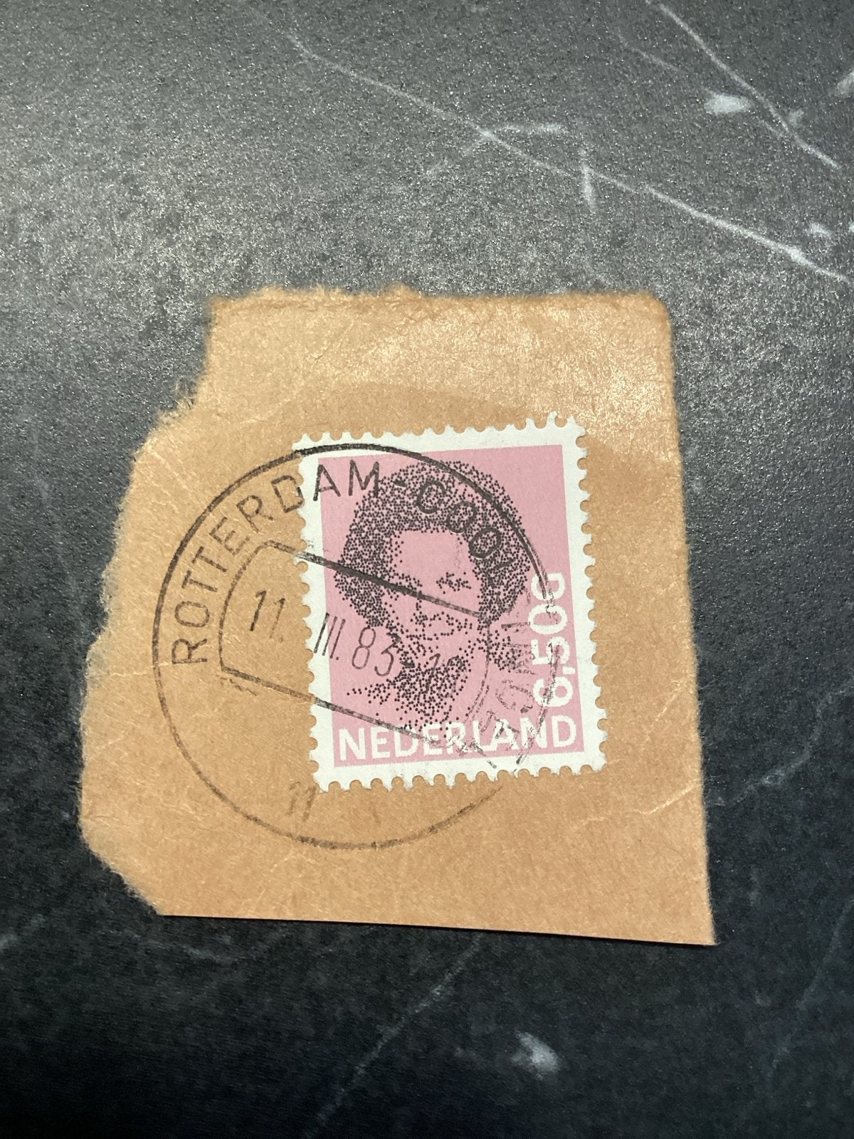 Nederlandse postzegel met portret en stempel Rotterdam, Ophalen of Verzenden, Na 1940, Gestempeld