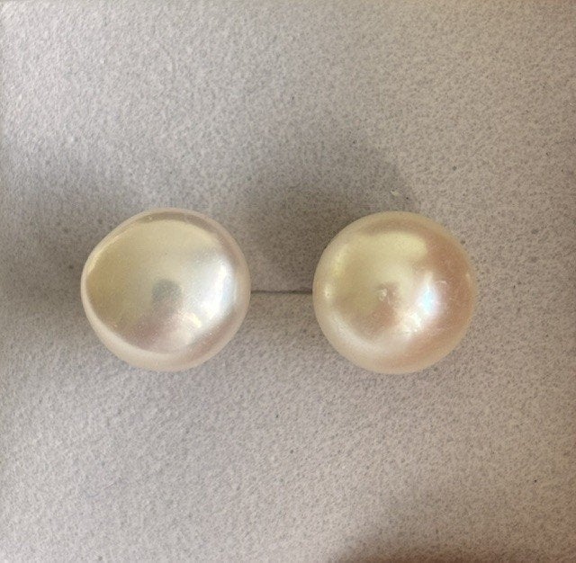Parel Oorbellen Zuidzee Barok Parels 10 mm 14K Goud  , Wit, Nieuw, Ophalen of Verzenden, Knopjes of Stekers