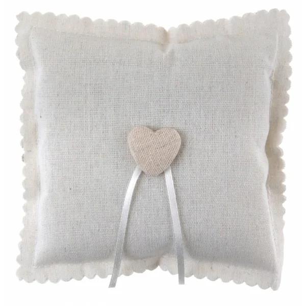 Jute ringkussen Natural Heart, Beige, Nieuw, Ophalen of Verzenden, Accessoires