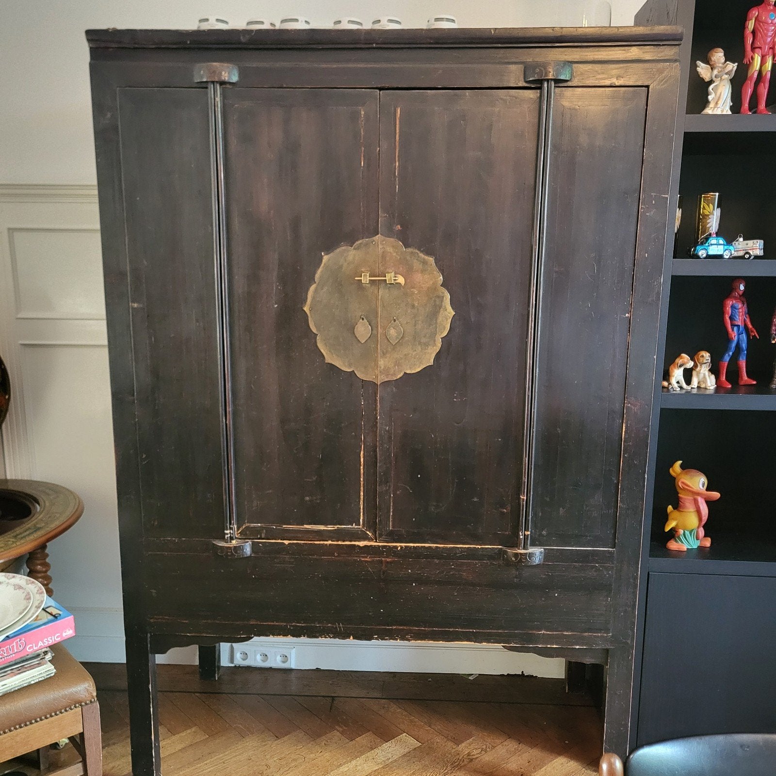 Antieke Chinese Bruidskast - Zwart, 132x193x63.5 cm, Ophalen