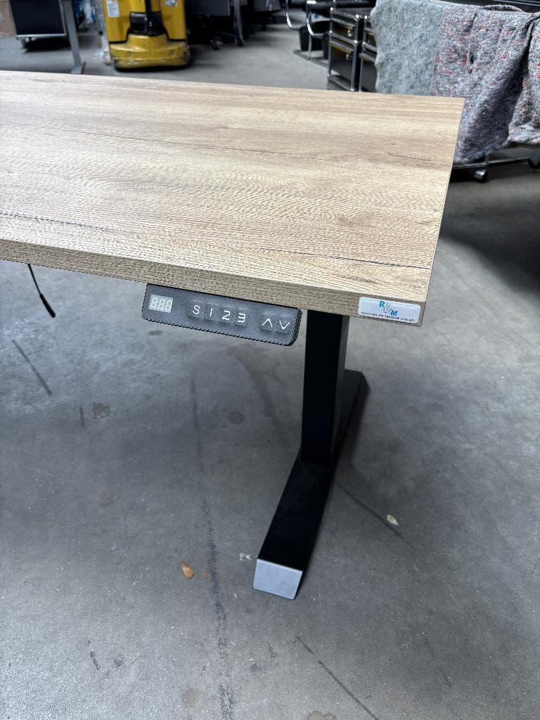 RMOffice zit/sta bureau | 2 motoren | 200x80cm Zwart/eiken, Huis en Inrichting, Bureaus, -, Hout, -, Ophalen of Verzenden