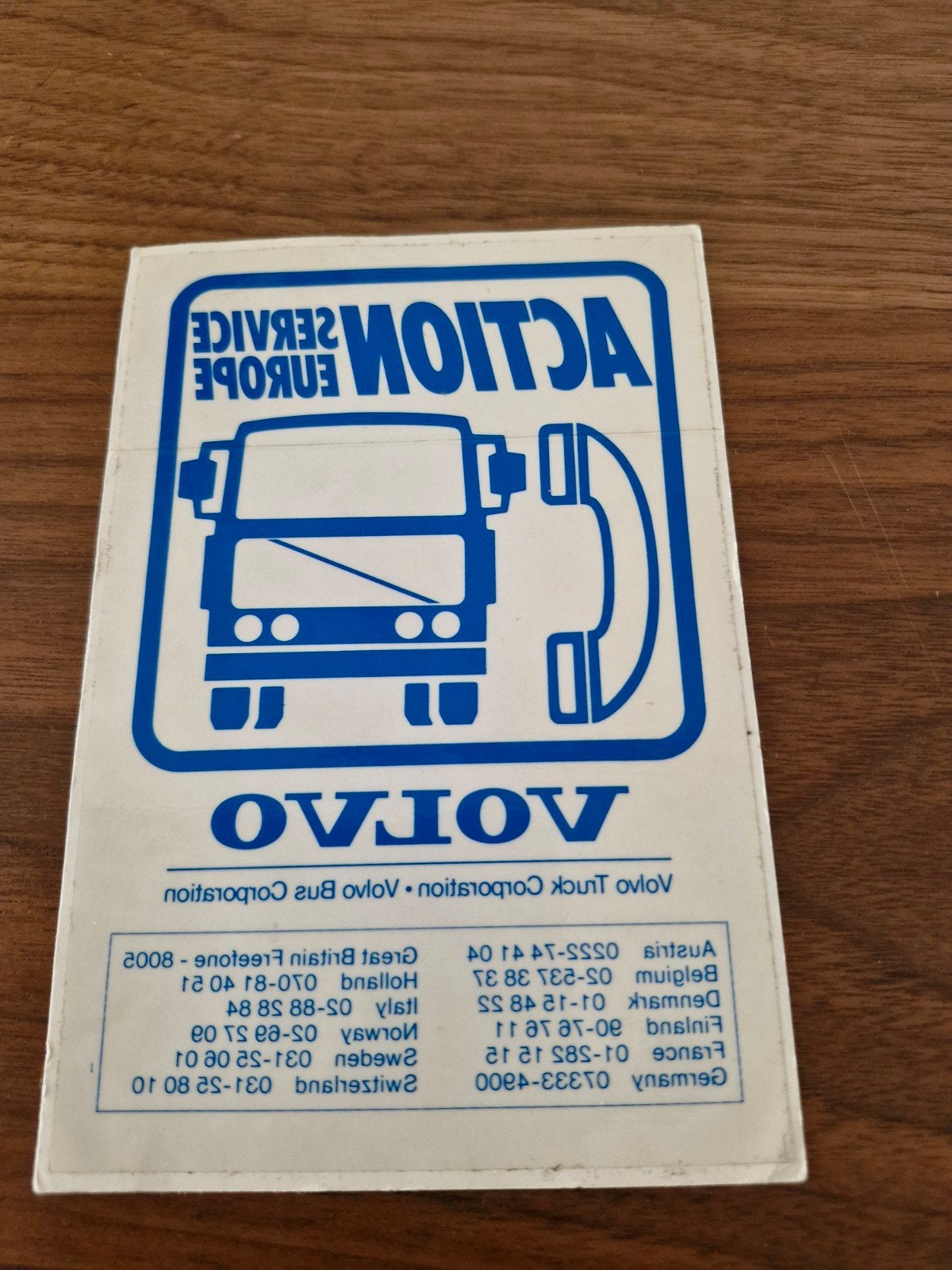 332 Vintage Volvo Action Service Sticker - Europese Hulpdien, Ophalen of Verzenden, Gebruikt, Auto of Motor