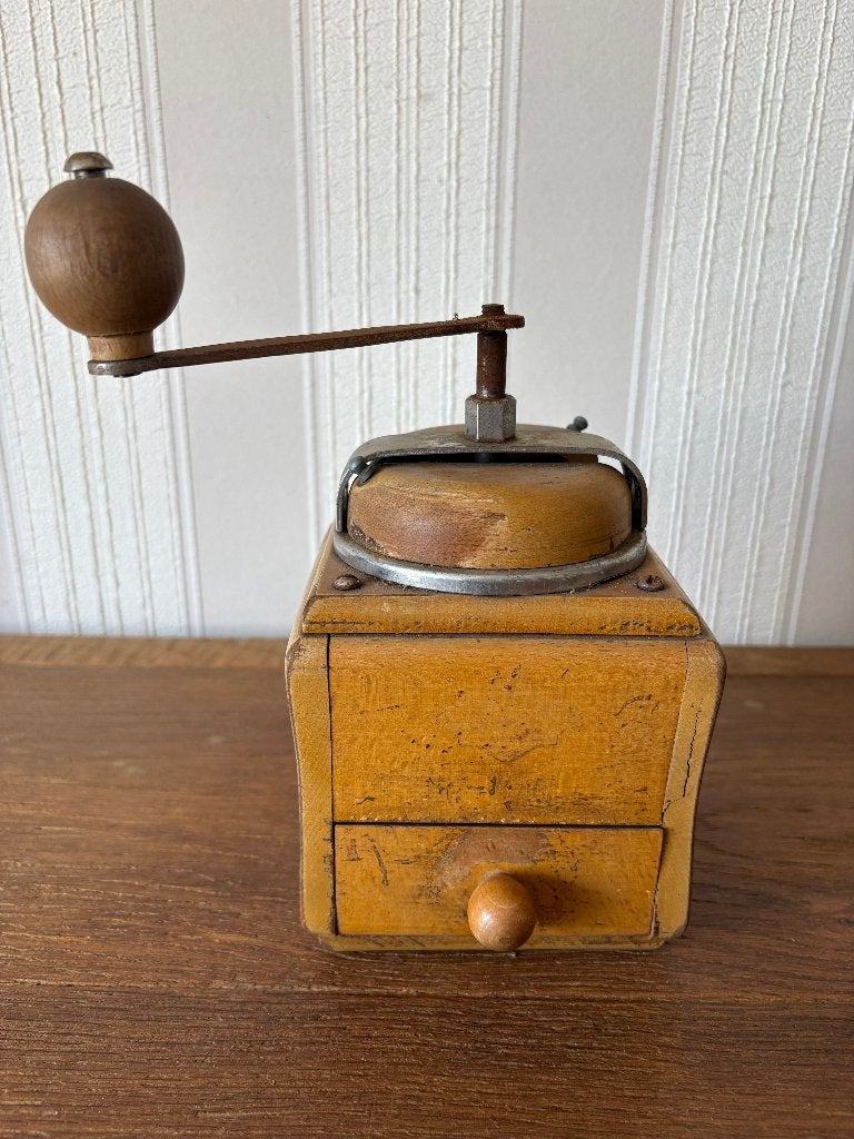 Vintage Houten Koffiemolen • Antieke Handmaler, Ophalen of Verzenden