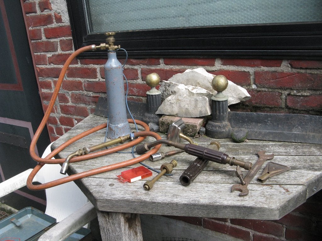 GASBRANDER met FLESJE, Ophalen, Gebruikt