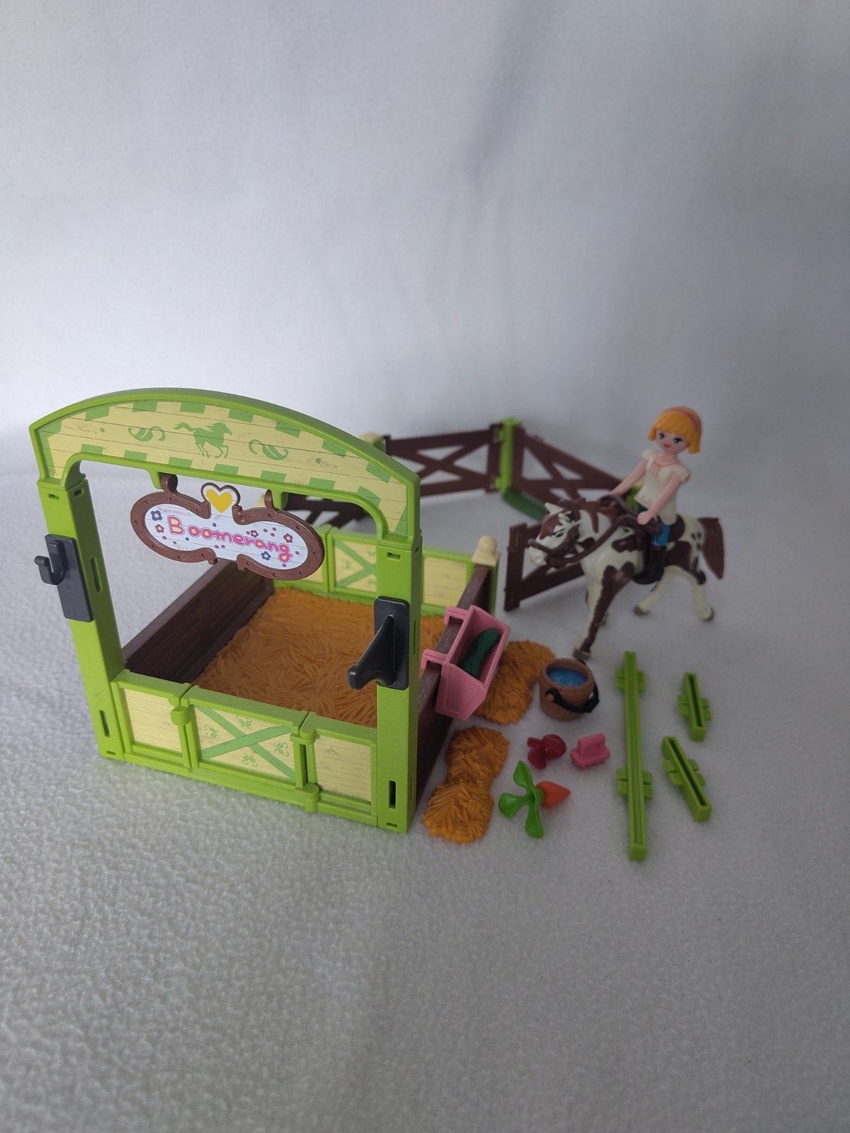 Playmobil Spirit Abigail & Boomerang met paardenbox - 9480, Ophalen, Gebruikt, Complete set, Figuren