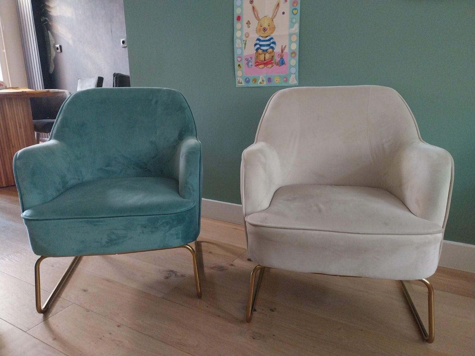 2 fauteuils in goede staat, Ophalen, Gebruikt, Minder dan 75 cm, Metaal