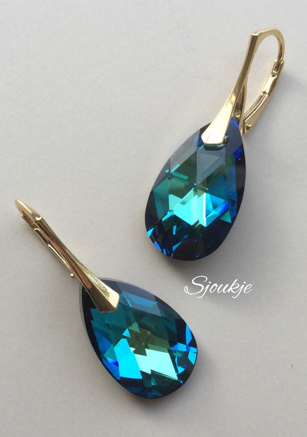Oorbellen Swarovski kristal NIEUW goud zilver ketting parel, Verzenden, Zo goed als nieuw, Goud