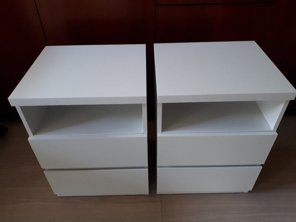 2 x VASAGLE wit nachtkastje NIEUW, Ophalen, Nieuw, Minder dan 45 cm, Minder dan 55 cm