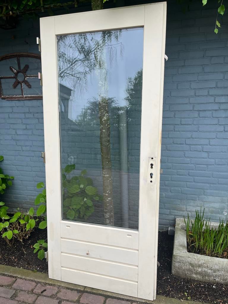 Hardhouten buitendeur 93x211,5 met HR++ glas en 3-puntssluit, Doe-het-zelf en Verbouw, Deuren en Horren, Ophalen, 80 tot 100 cm