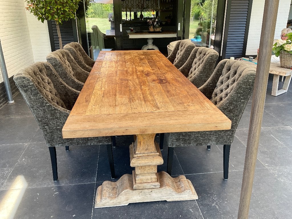 Kloostertafel met stoelen, Ophalen, Gebruikt, Landelijk, 4 tot 6 stoelen