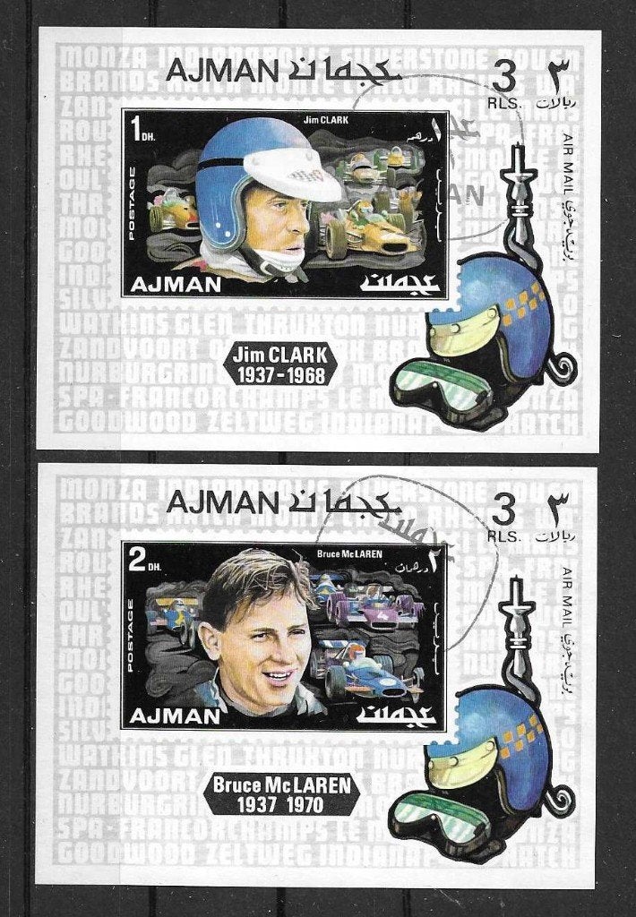 Ajman Michel eenlingblok 1067-1072 gestempeld, ongetand, Postzegels en Munten, Ophalen of Verzenden, Gestempeld, Midden-Oosten