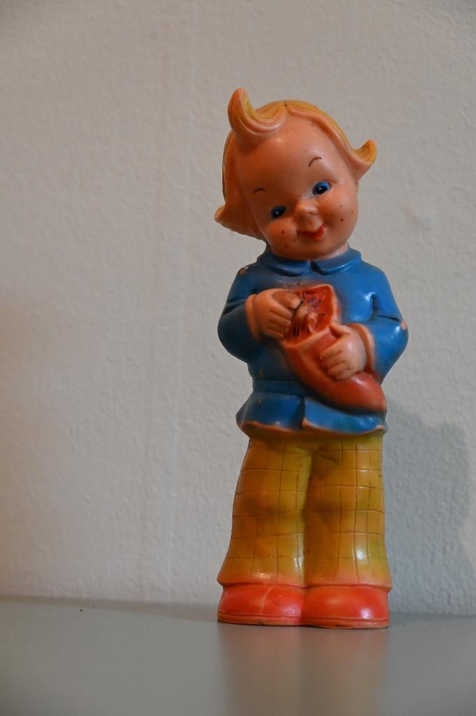 Vintage rubberen pieppop Moritz, Verzamelen, Ophalen, Overige figuren, Zo goed als nieuw, Beeldje of Figuurtje
