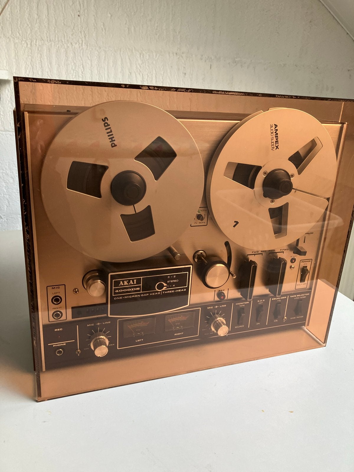 Akai 4000DS Bandrecorder met stofkap, Audio, Tv en Foto, Ophalen, Bandrecorder, Met stofkap