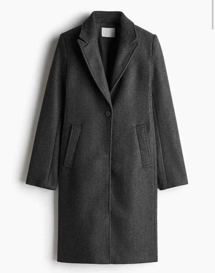 H&M jas maat L, donkergrijs, nieuw, Kleding | Dames, Jassen | Winter, Ophalen of Verzenden, Nieuw, Maat 42/44 (L), Grijs