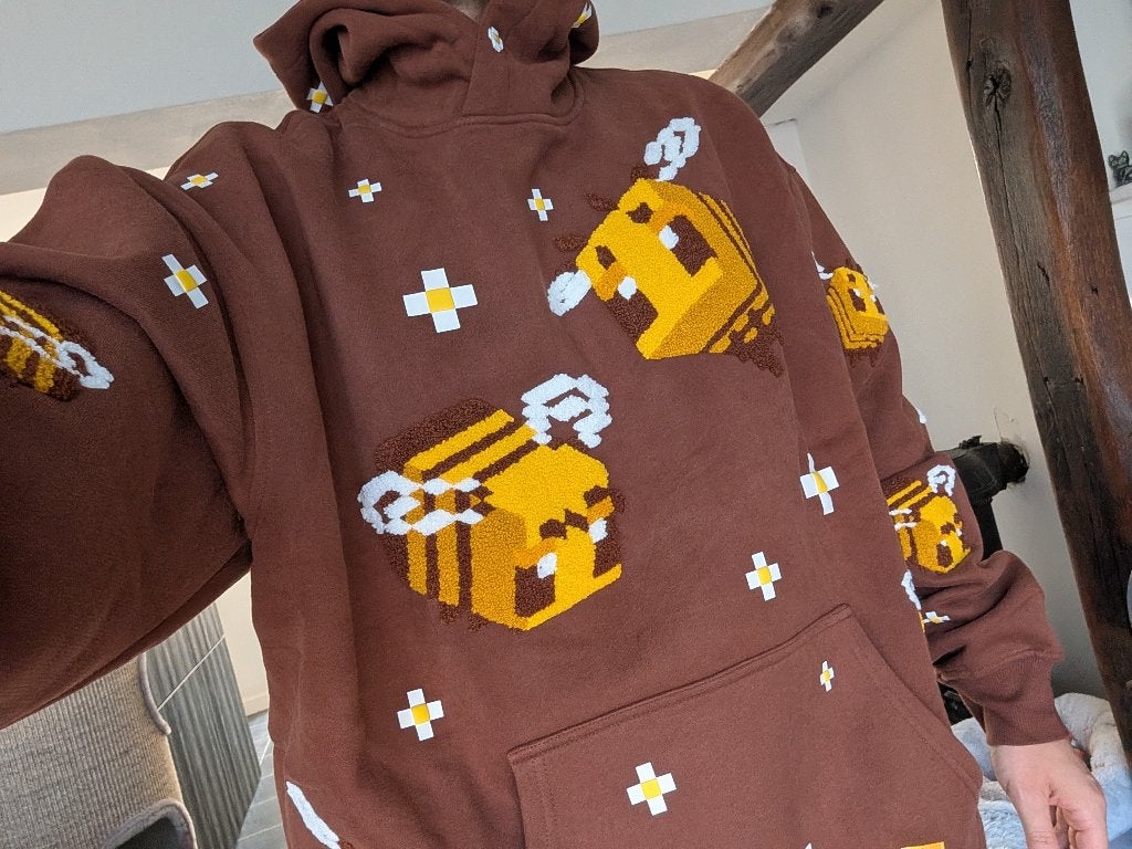 Minecraft Bee Hoodie, Bruin, Maat 48/50 (M), Cool Shirtz, Nieuw
