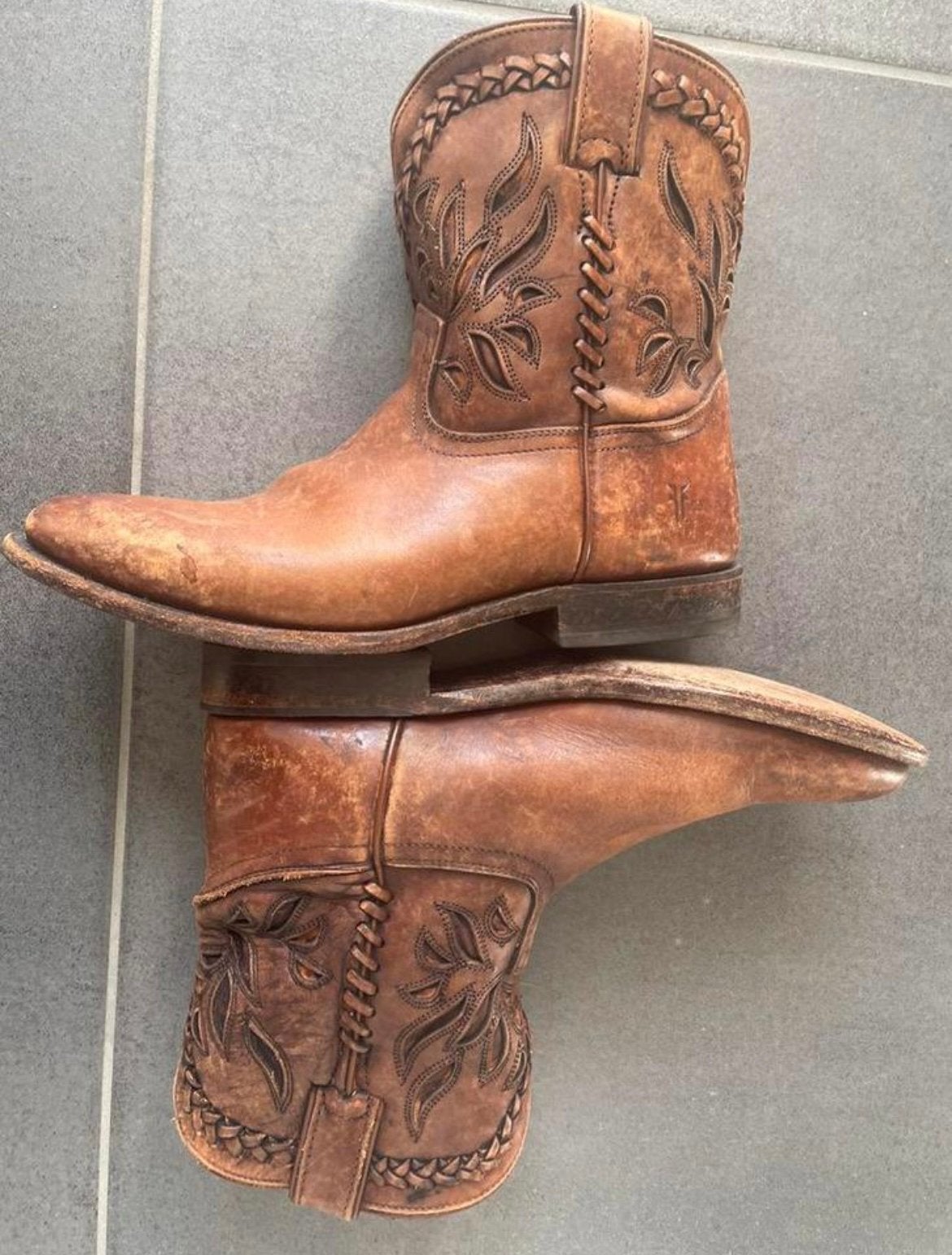 Frye Cowboylaarzen - Bruin Leer - Maat 39.5, Verzenden, Gedragen, Bruin, Lage of Enkellaarzen