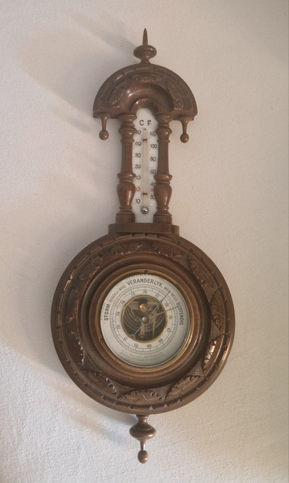 Vintage barometer, Audio, Tv en Foto, Weerstations en Barometers, Ophalen