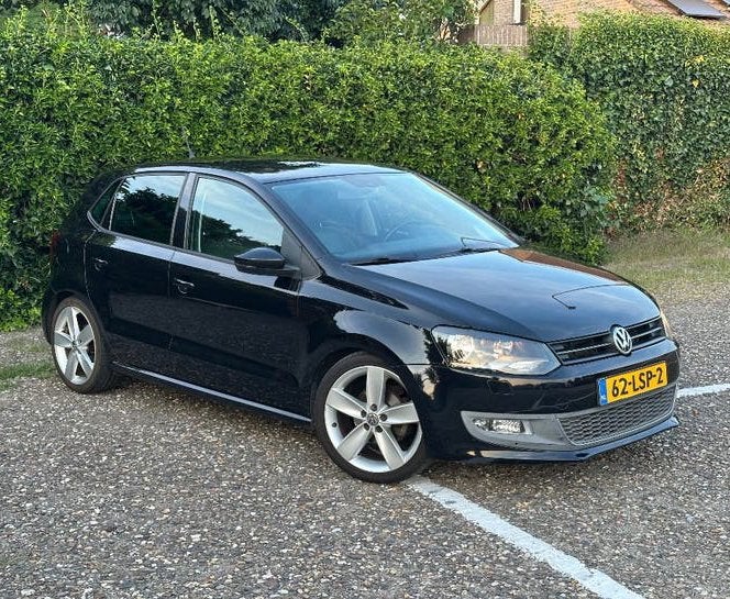 Volkswagen Polo 1.2 TSI Highline DSG 2010, Auto's, Euro 5, 40 €/maand, Zwart, 4 cilinders