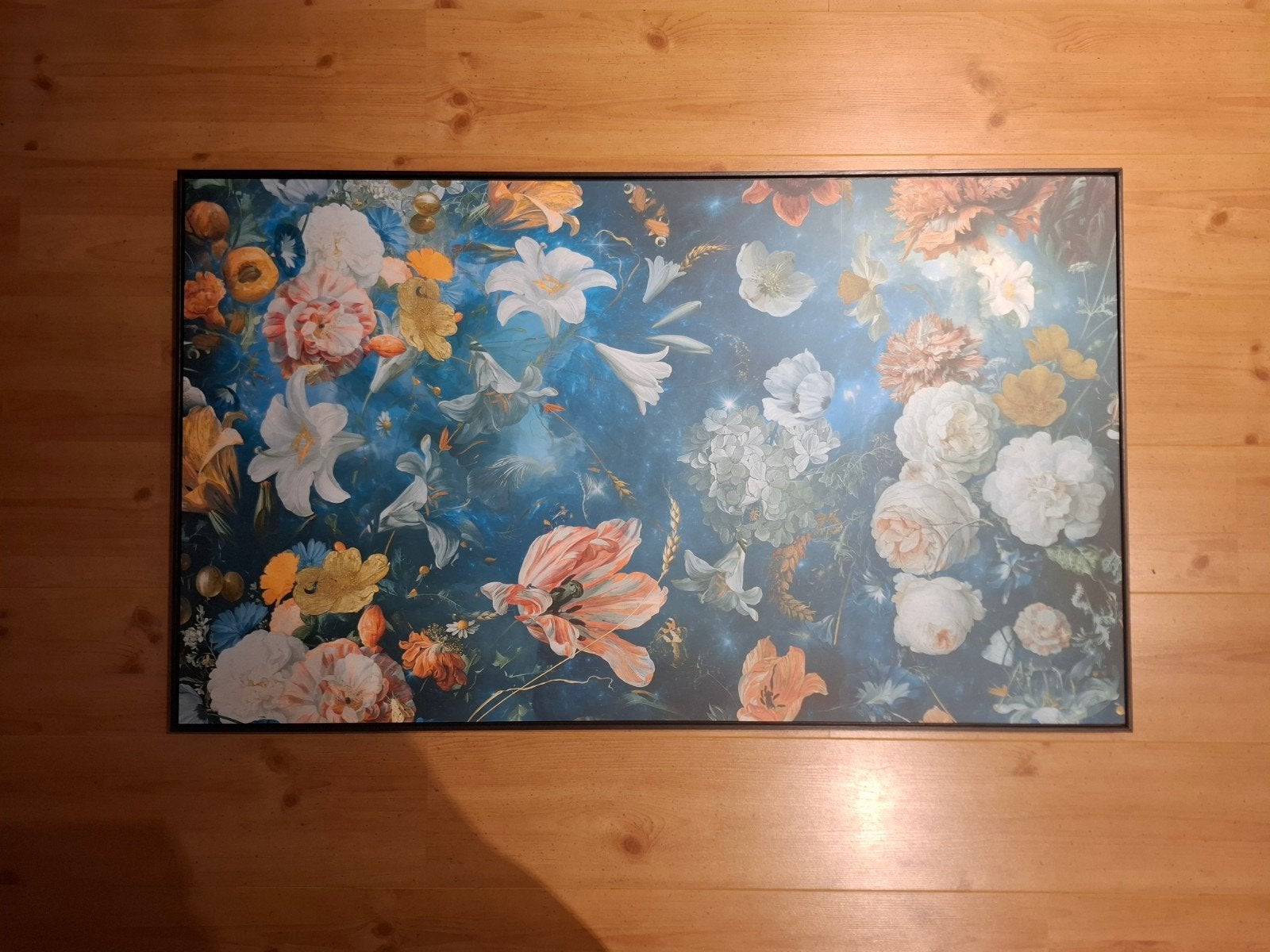Gratis wanddecoratie bloemen 120x70 cm, Ophalen, Gebruikt, Schilderij, Meerkleurig