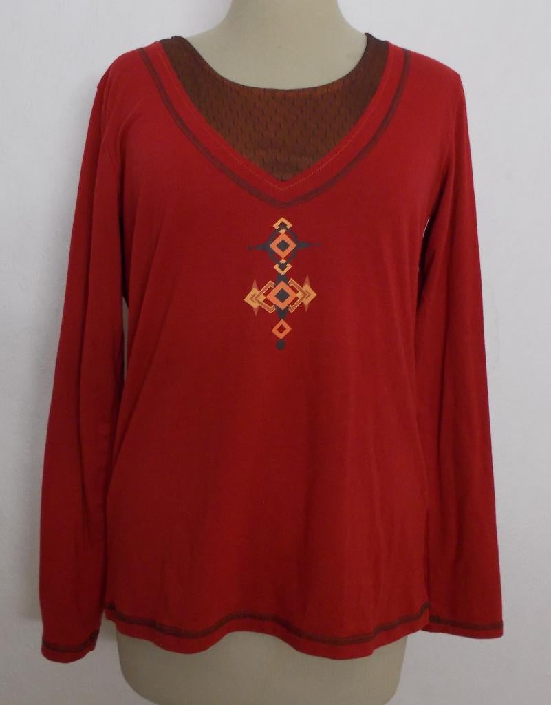 Leuke rode top van Coline! L, Kleding | Dames, Verzenden, Maat 42/44 (L), Zo goed als nieuw, Lange mouw