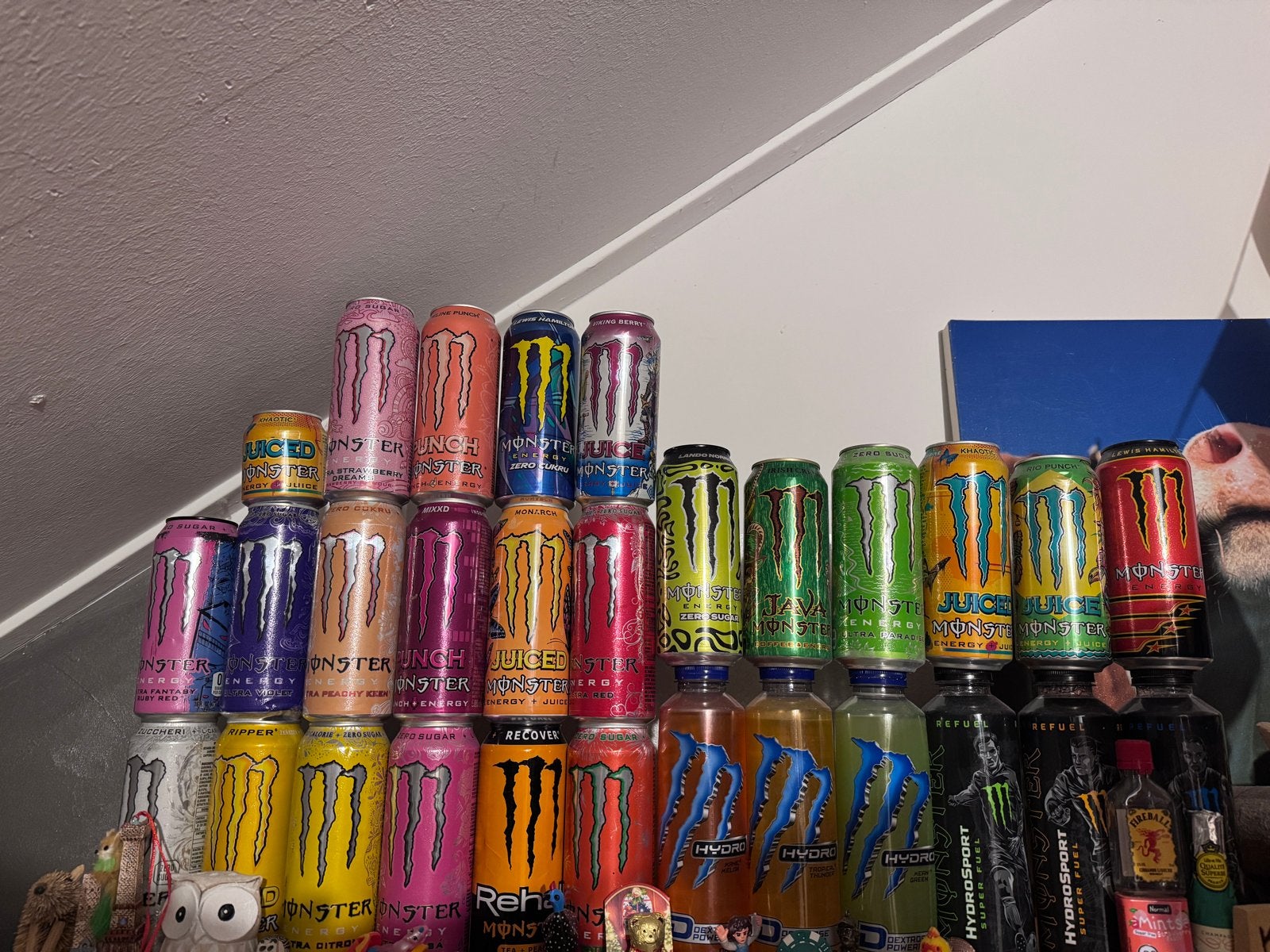 Grote collectie Monster, Red Bull, Prime en andere blikjes, Ophalen, Gebruikt