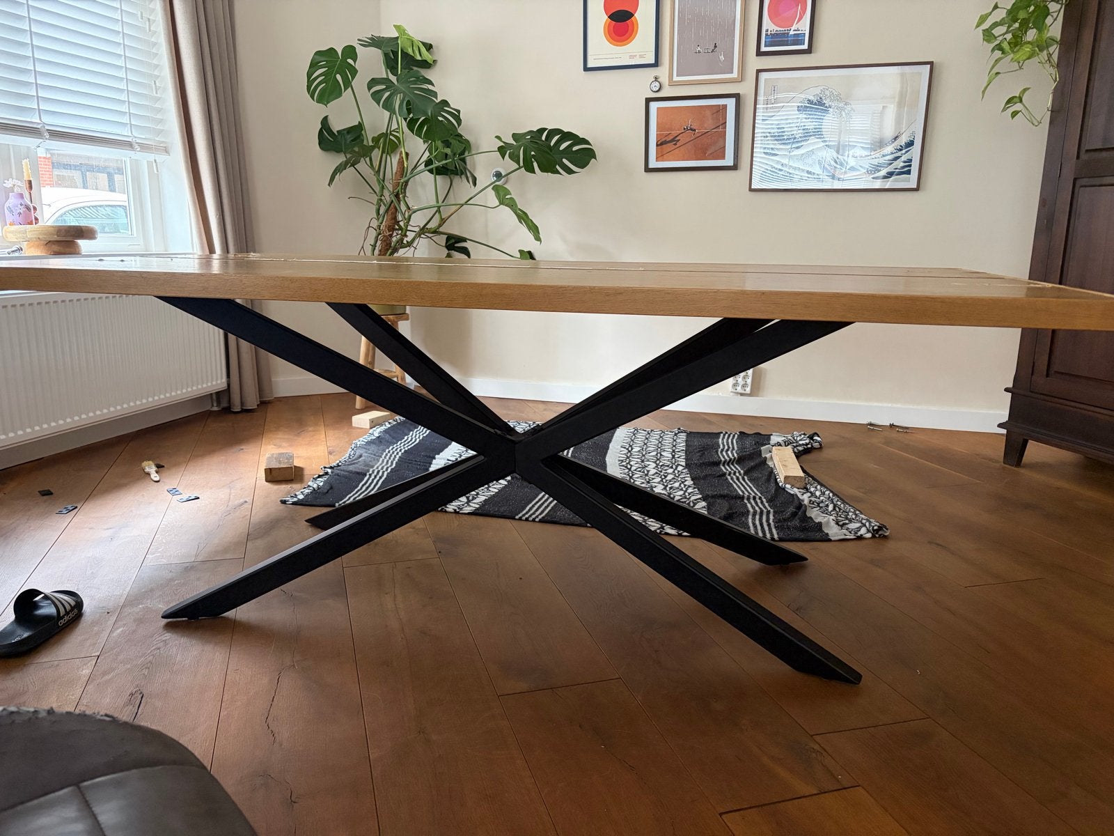 Tafelpoot kruis/spin onderstel, Huis en Inrichting, Tafelonderdelen, Ophalen, Tafelpoot, Gebruikt, 100 tot 150 cm
