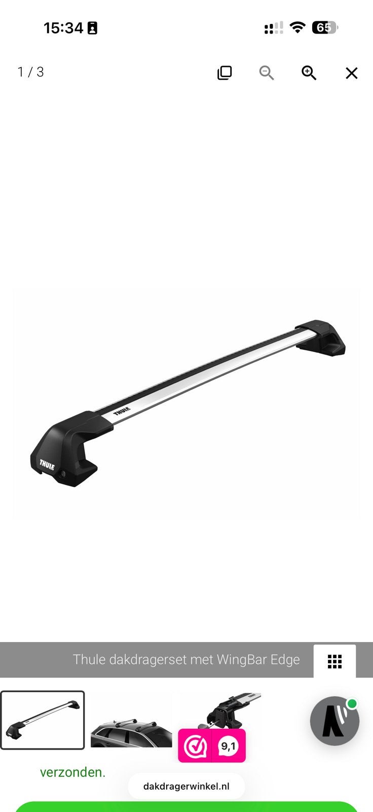 Thule WingBar Edge Toyota C-HR Dakdragers BJ na 2024, Ophalen, Zo goed als nieuw